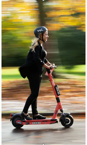 Lady on e-scooter